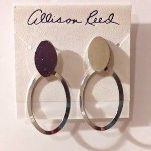 NWT Allison Reed Silver oval earrings